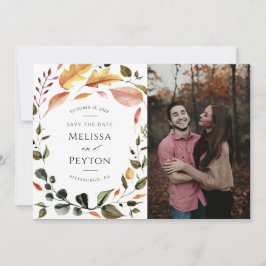 Rustikaler Herbstleaves Save the Date