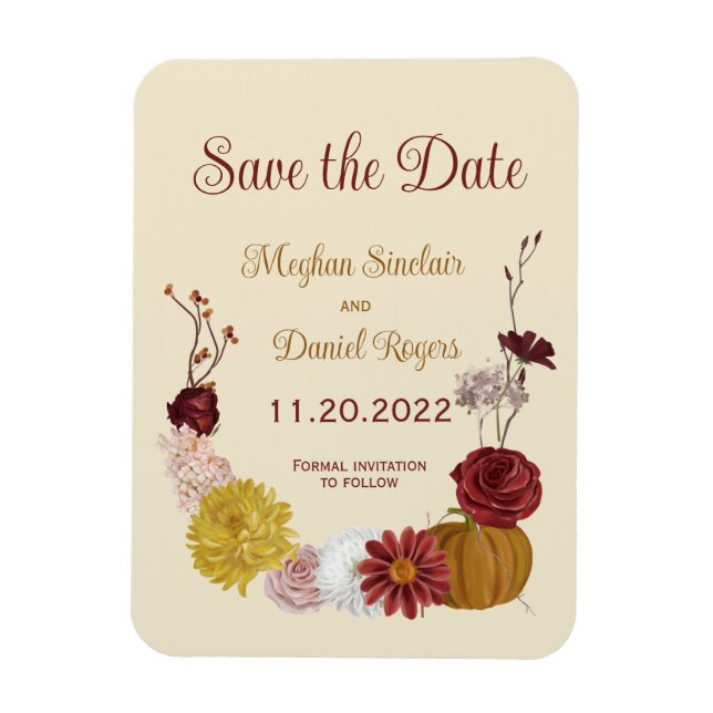 Rustikaler Herbstspürbis Save the Date Magnet (Vertikal)