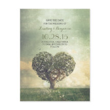 rustikaler Herzbaum Save the Date Vintag