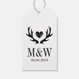 Rustikaler Hirschantler-Gastgeschenk Hochzeit Geschenkanhänger