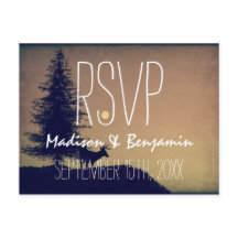 Rustikaler Hirschbaum Hochzeit RSVP POSTCARDS