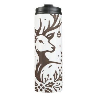 Rustikaler Hirschtumbler | Vintages Reindedesign Thermosbecher