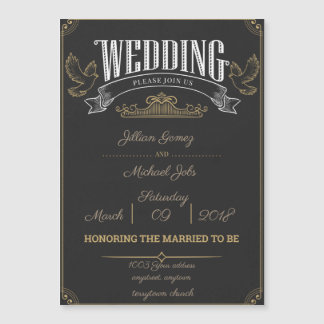 Rustikaler Hochzeitsmagnet, Anpassen Sie mich an! Magneteinladung