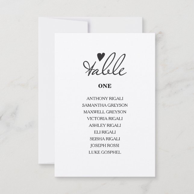 Rustikaler Hochzeitsplan für einzelne Tische Einladung (Vorderseite)