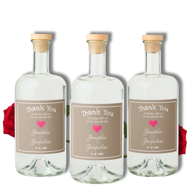 Rustikaler Hochzeitsschick Personalisiert Modernes Alkoholflaschenetikett (Rustic Chic Wedding - Personalized Modern Cool Liquor Bottle Labels.)