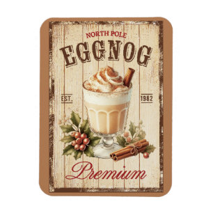 Rustikaler Holz Hintergrund Nordpol Eggnog Magnet