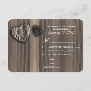 Rustikaler Holzbaum Barke Herzstück UAWG mit Essmö RSVP Karte