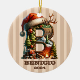 Rustikaler Holzbelag B mit Feriendekoration Keramik Ornament