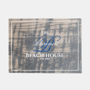 Rustikaler Holzeffekt des Beach House White Name B Fußmatte