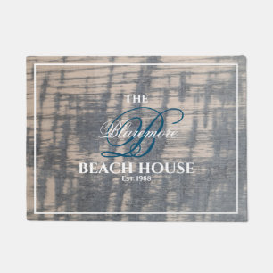 Rustikaler Holzeffekt von Beach House Blaues Anfan Fußmatte