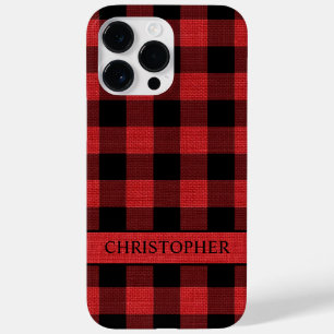 Rustikaler Holzfäller-roter schwarzer Case-Mate iPhone 14 Pro Max Hülle