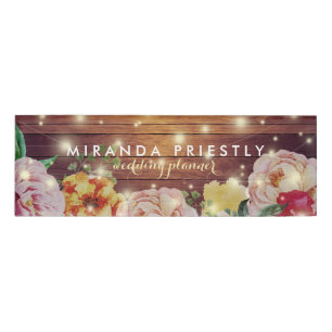 Rustikaler Holzflorenleuchter Hochzeitsplaner Namenschild