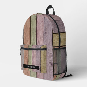 Rustikaler Holzpanzer Personalisierter Name Bedruckter Rucksack