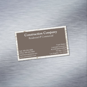 Rustikaler Holzrahmen, braunes Rechteck Magnetische Visitenkarte