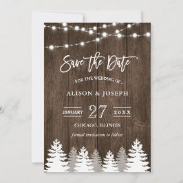 Rustikaler Holzsaitenleuchter Kiefernbaum Save the Date