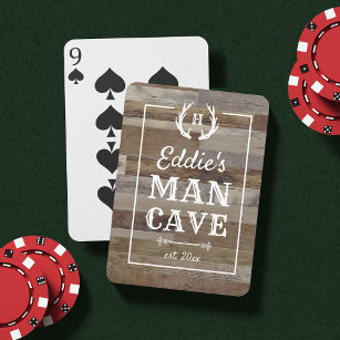 Rustikaler Holzschuh   Höhle Personalisierter Mann Spielkarten