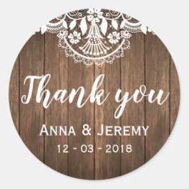 Rustikaler Holzstich Runder Aufkleber