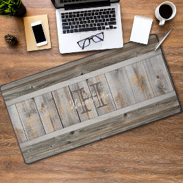 Rustikaler Holzteppich Schreibtischunterlage