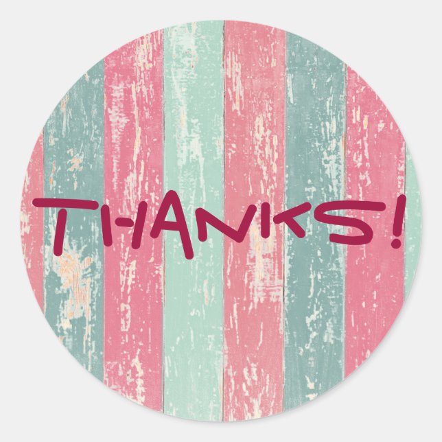 Rustikaler Holzzaun dank Runder Aufkleber (Vorderseite)