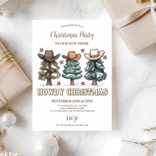 Rustikaler Howdy-Weihnachts-Cowboyhut Einladung
