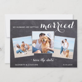 Rustikaler Hund Hochzeit Personalisiert 3 Foto Save The Date