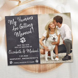 Rustikaler Hund Hochzeit Save the Date Ankündigungspostkarte