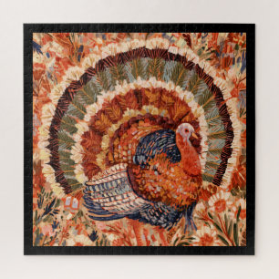 Rustikaler impressionistischer Herbsttruthahn Puzzle