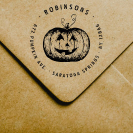 Rustikaler Jack O´Lantern Pumpkin Halloween Gummistempel