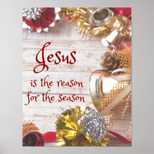 Rustikaler Jesus ist der Grund für Weihnachten der Poster