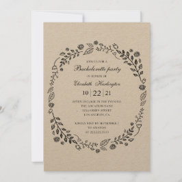 Rustikaler Junggeselinnen-Abschied. Botanisches La Einladung