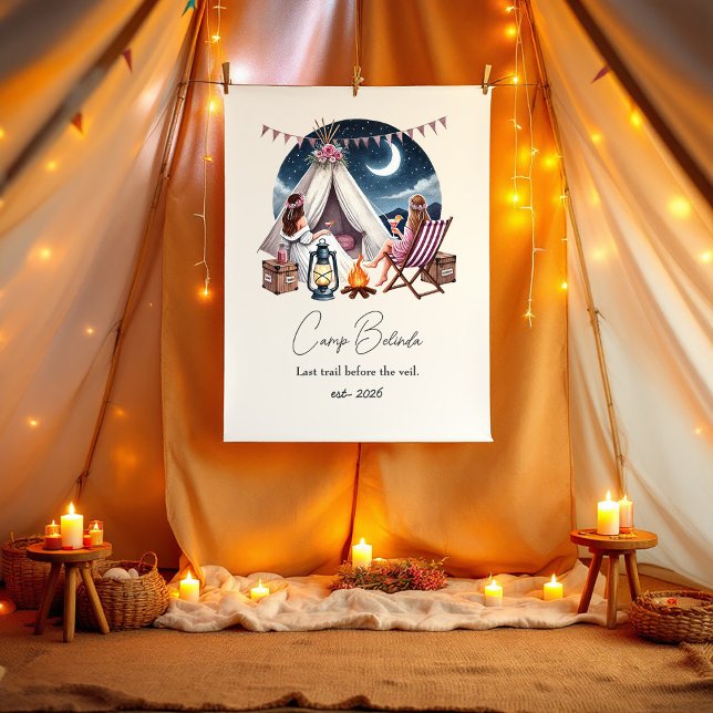 Rustikaler Junggeselinnen-Abschied/Wochenende Banner (Rustic Camp Bride Bachelorette Party/Weekend Banner)