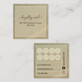 Rustikaler Jute Beige Leinenstoff  Treuekarte