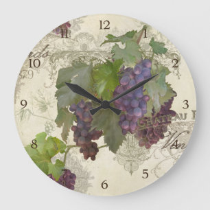 Rustikaler kalifornischer Weinberg Pinot Noir Wein Große Wanduhr