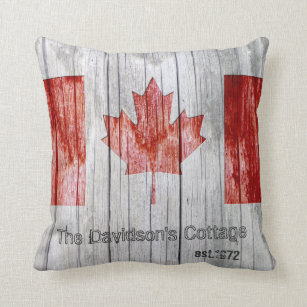 Rustikaler Kanada-Ahornblatt-Flaggen-Entwurf auf Kissen