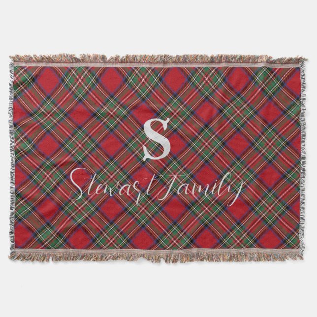 Rustikaler Kariert roter grüner Tartan Decke (Vorderseite)