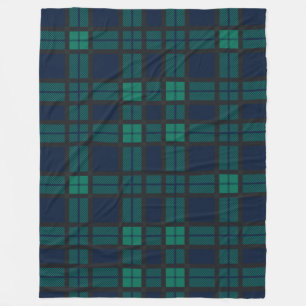 Rustikaler Karierter grüner Karo Blackwatch Tartan Fleecedecke