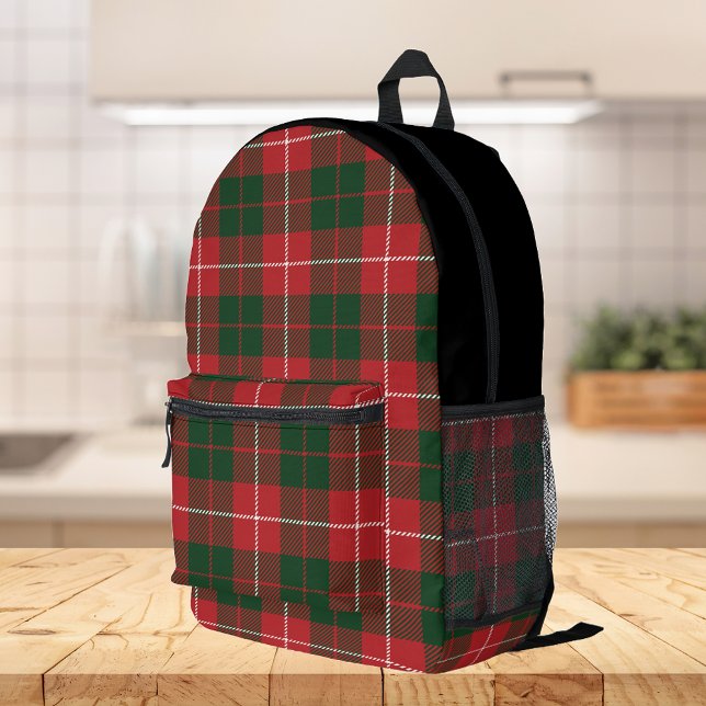 Rustikaler Karierter Grüner Karo Tartan Bedruckter Rucksack (Rustic Plaid Red and Green Tartan Backpack)
