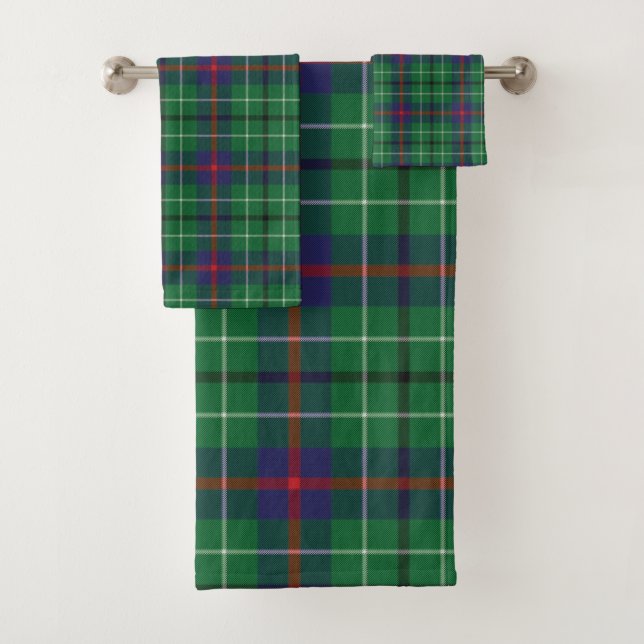 Rustikaler Karierter Karo Duncan Tartan Badhandtuch Set (Insitu)