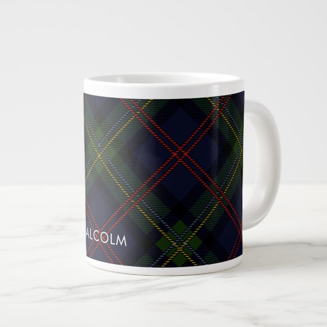 Rustikaler Karierter Keepake Tartan Jumbo-Tasse (Vorderseite Rechts)