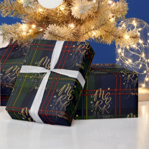 Rustikaler Karierter Weihnachtsurlaub Tartan Geschenkpapier