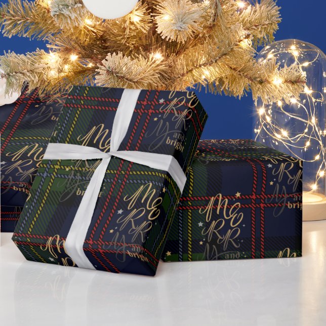 Rustikaler Karierter Weihnachtsurlaub Tartan Geschenkpapier (Feiertage)