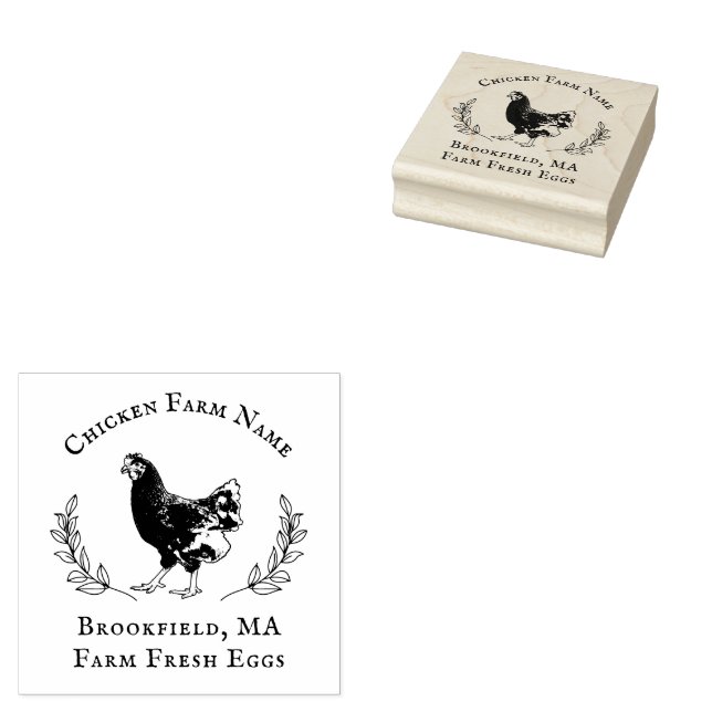 Rustikaler Keilhühnerkarton Gummistempel (Stempel)