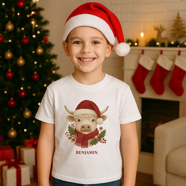 Rustikaler Kernkomplex Hochland-Weihnachtsmannmütz Tri-Blend Shirt (Von Creator hochgeladen)