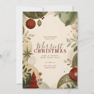 Rustikaler Kiefern-Botanik-Rahmen-Weihnachten TMF2 Feiertagskarte