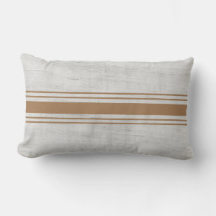 Rustikaler Körner Sack Hellbraune Streifen Lendenkissen