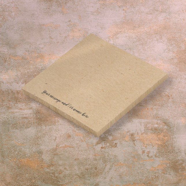 Rustikaler Kraft Boho Paper Style Personalisiert Post-it Klebezettel (Rustic Kraft Boho Paper Style Personalized Post-it Notes)