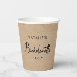 Rustikaler Kraft-Junggeselinnen-Abschied Einfach Pappbecher