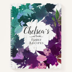 Rustikaler Kranz Aquamarines Lila Familienrezept B Notizbuch