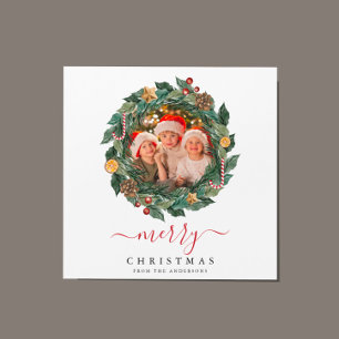 Rustikaler Kranz Elegantes Weihnachtsfest - Kunden Magnetkarte