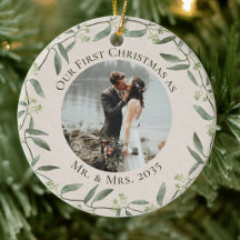 Rustikaler Kranz Erstes Weihnachten als Herr & Fra